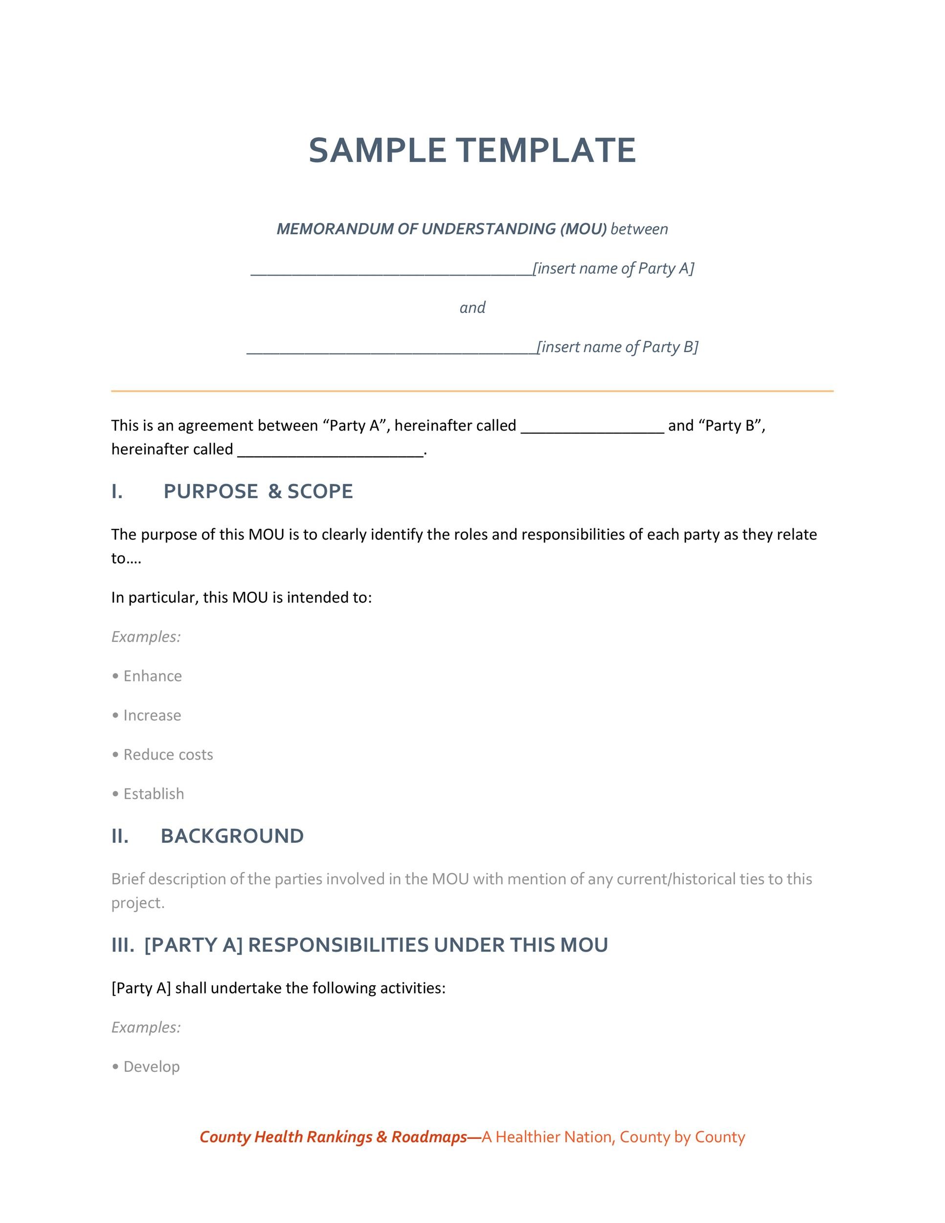 Detail Memorandum Of Understanding Template Word Nomer 2
