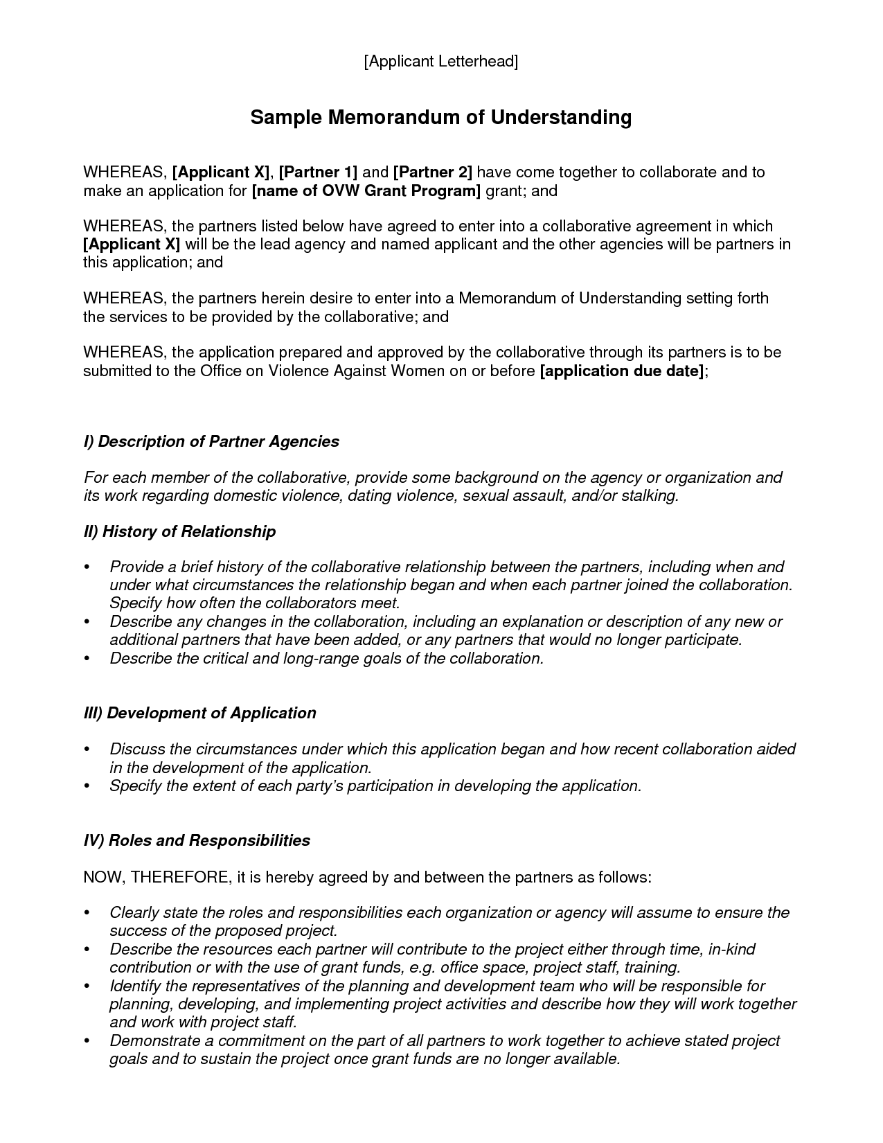 Detail Memorandum Of Understanding Template Word Nomer 11
