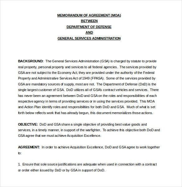 Detail Memorandum Of Understanding Template Word Nomer 14