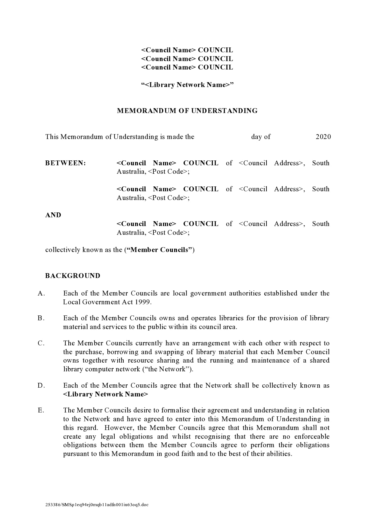 Detail Memorandum Of Understanding Template Word Nomer 15