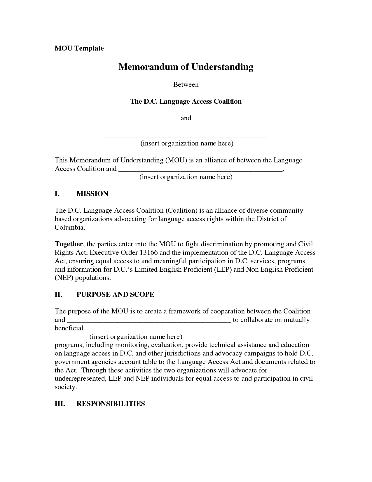 Detail Memorandum Of Understanding Template Word Nomer 19