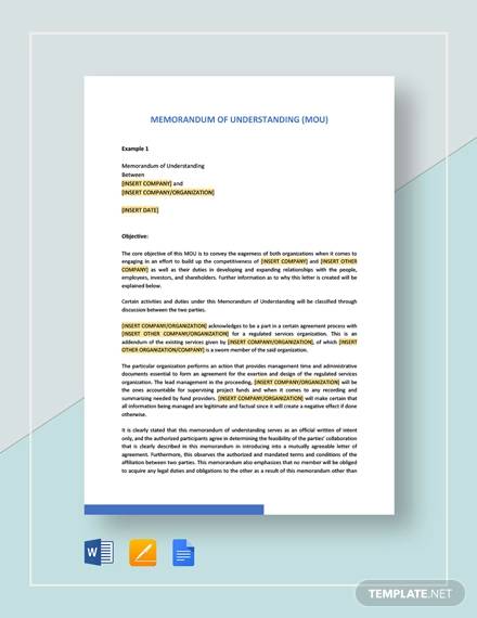 Detail Memorandum Of Understanding Template Word Nomer 22