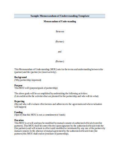 Detail Memorandum Of Understanding Template Word Nomer 26