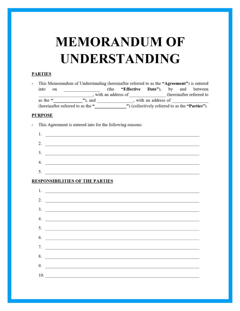 Detail Memorandum Of Understanding Template Word Nomer 4