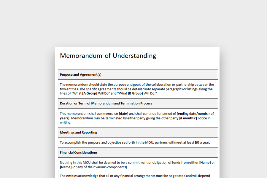 Detail Memorandum Of Understanding Template Word Nomer 38