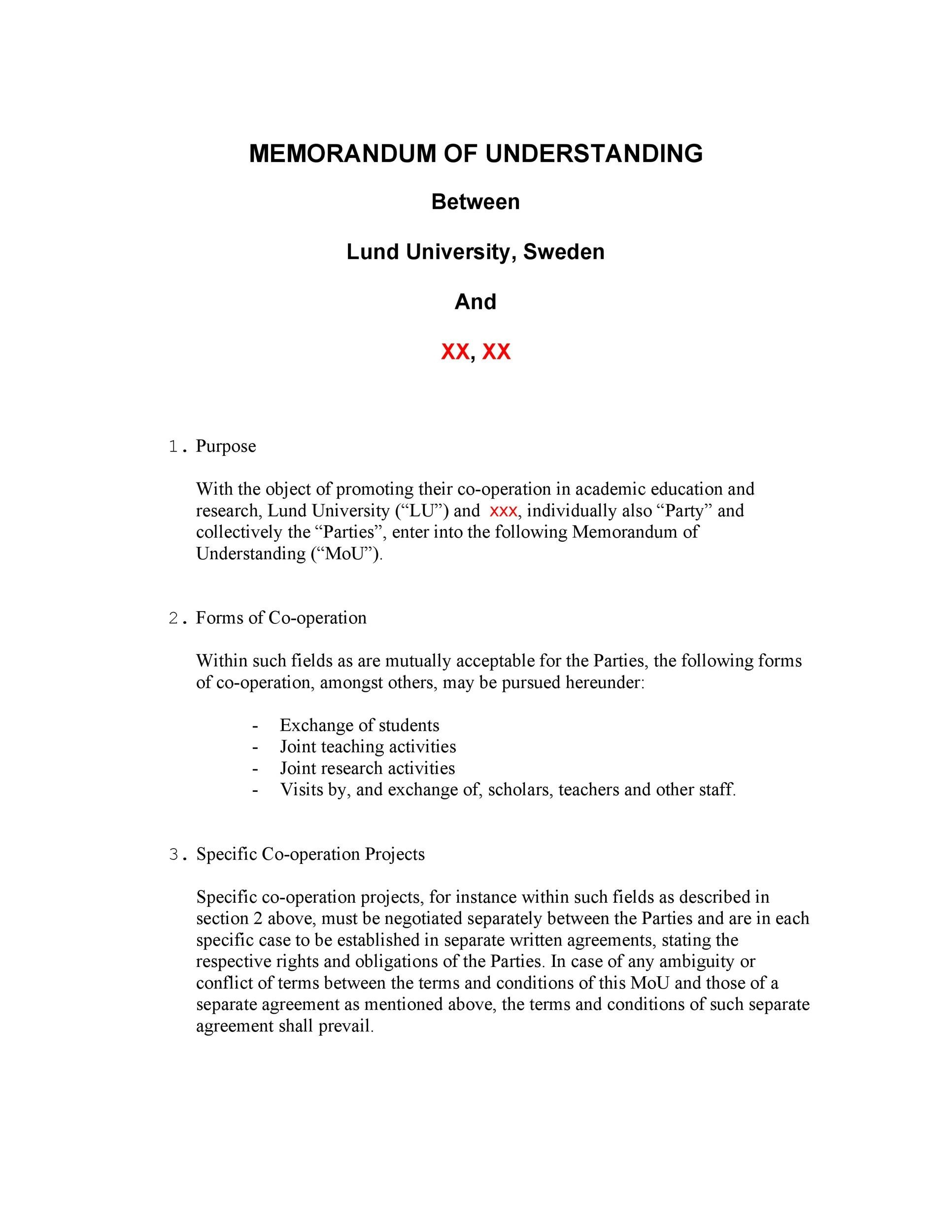 Detail Memorandum Of Understanding Template Word Nomer 39