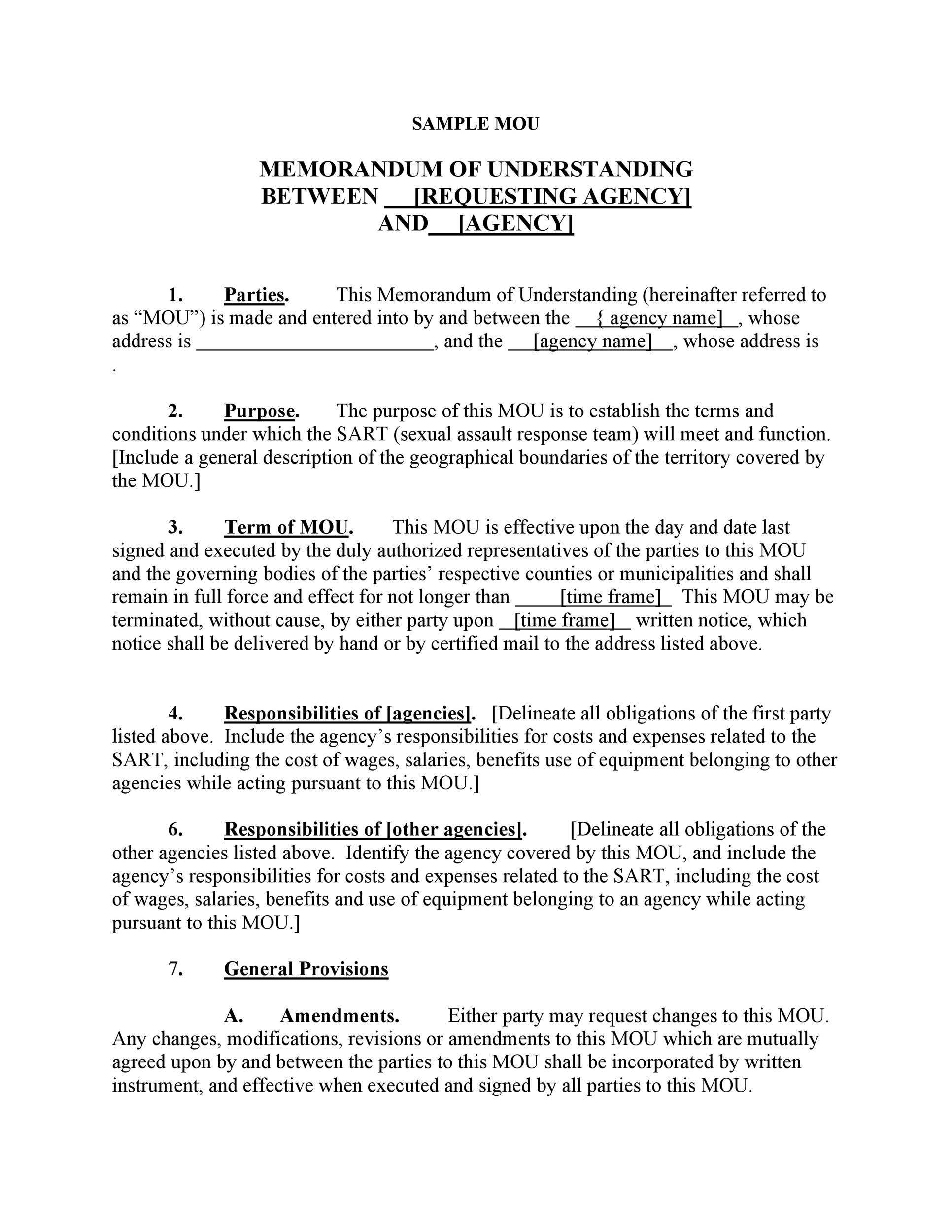 Detail Memorandum Of Understanding Template Word Nomer 5