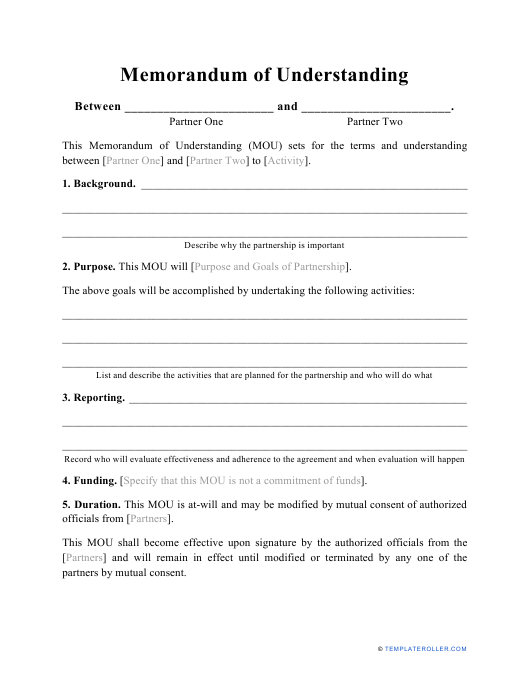 Detail Memorandum Of Understanding Template Word Nomer 40