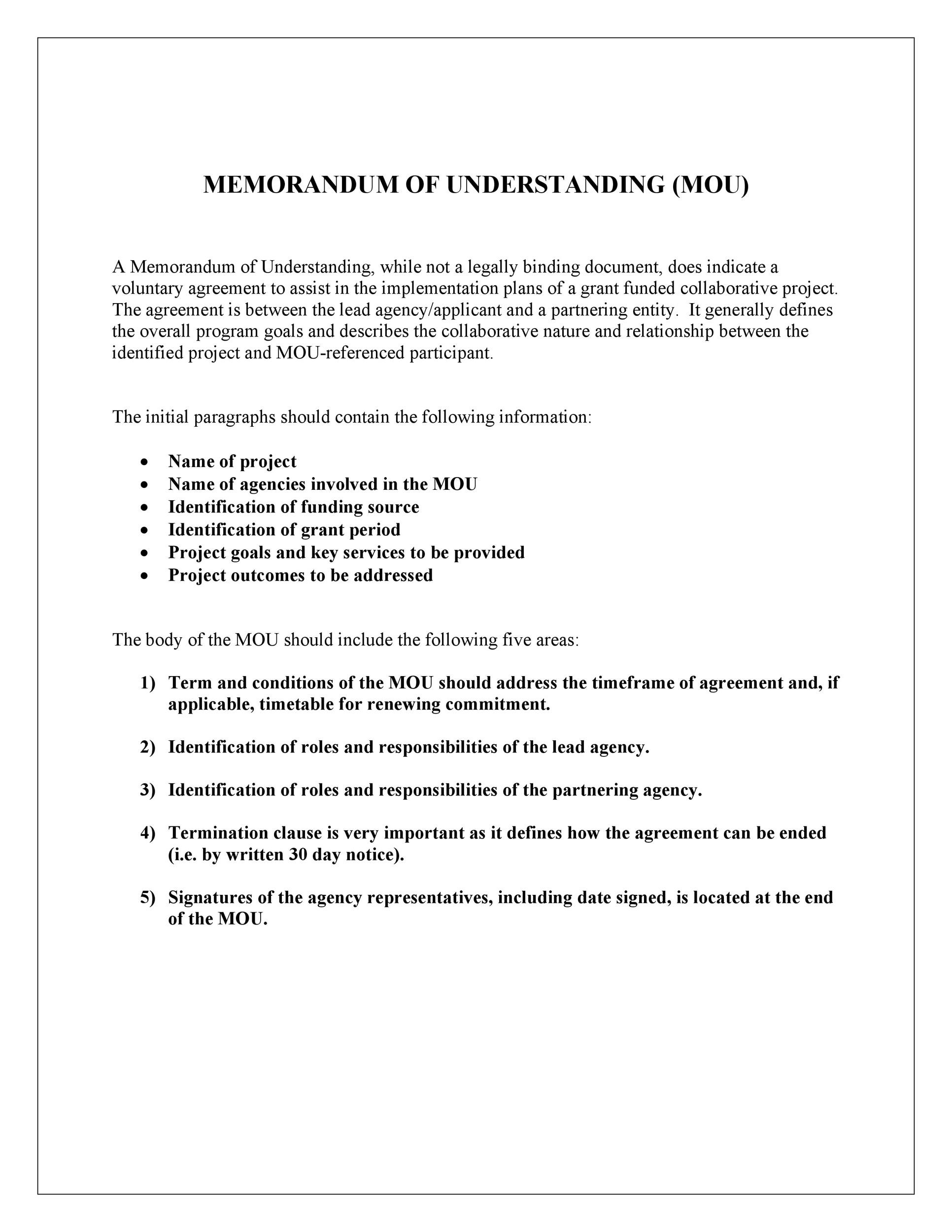 Detail Memorandum Of Understanding Template Word Nomer 50