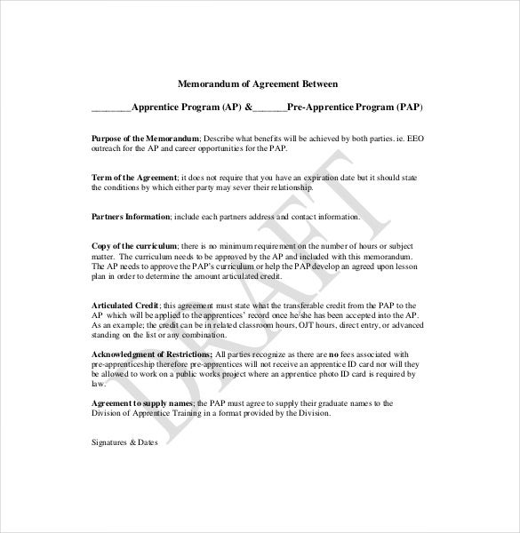 Detail Memorandum Of Understanding Template Word Nomer 54