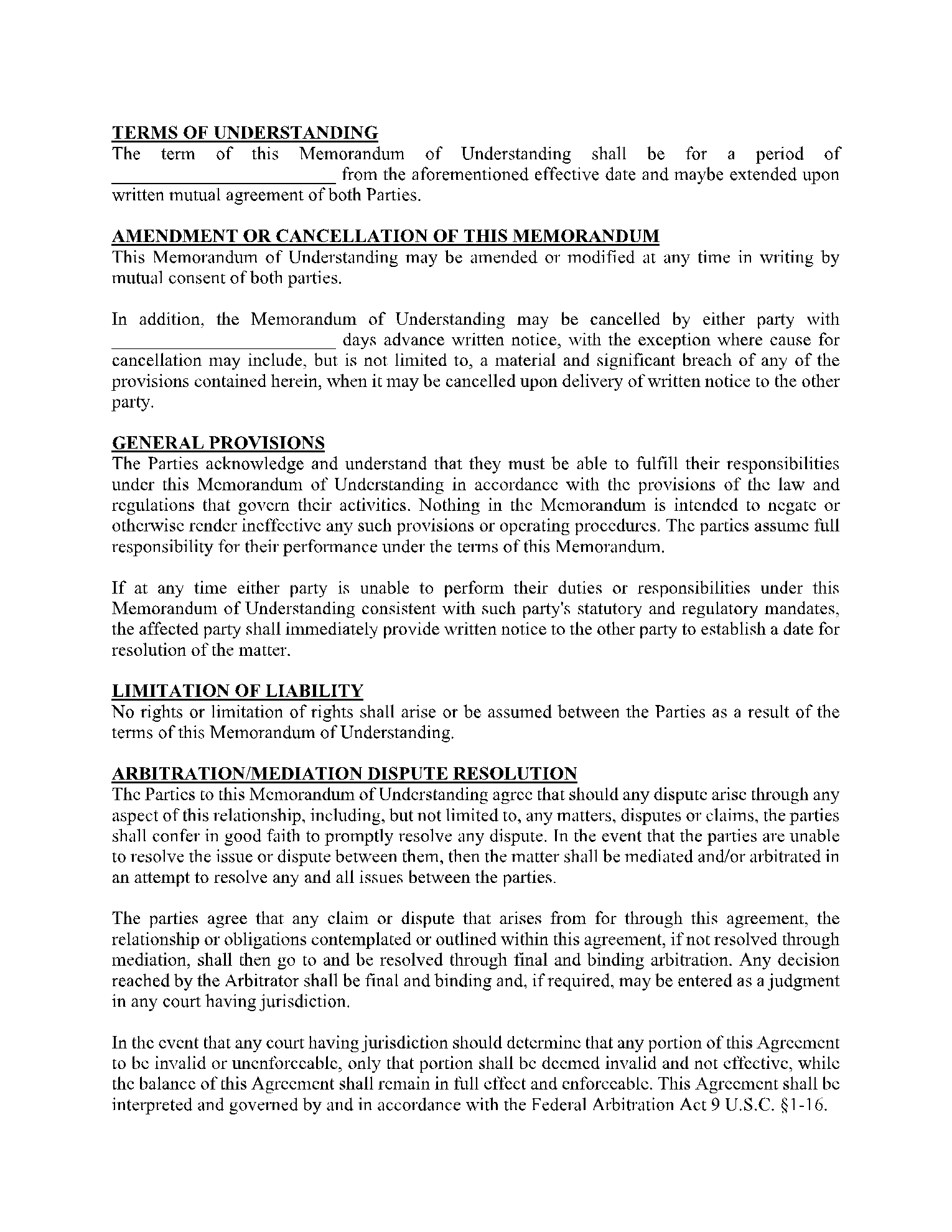 Detail Memorandum Of Understanding Template Word Nomer 57