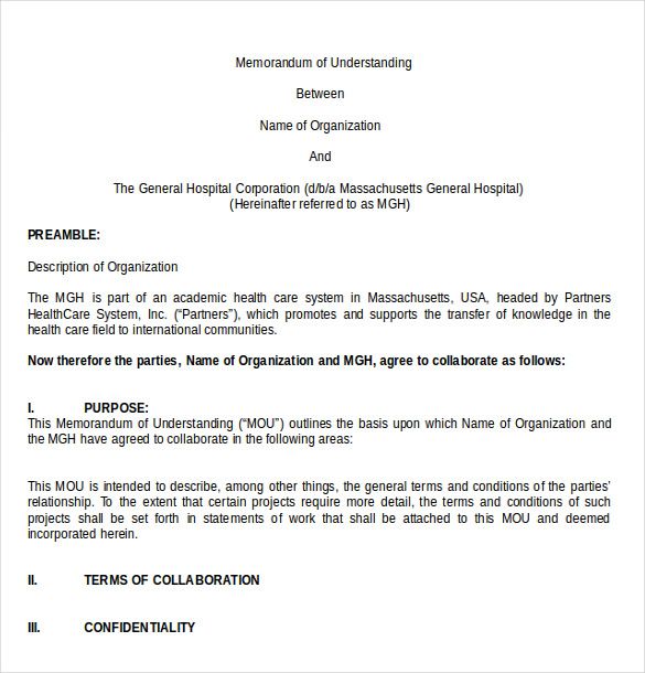 Detail Memorandum Of Understanding Template Word Nomer 7