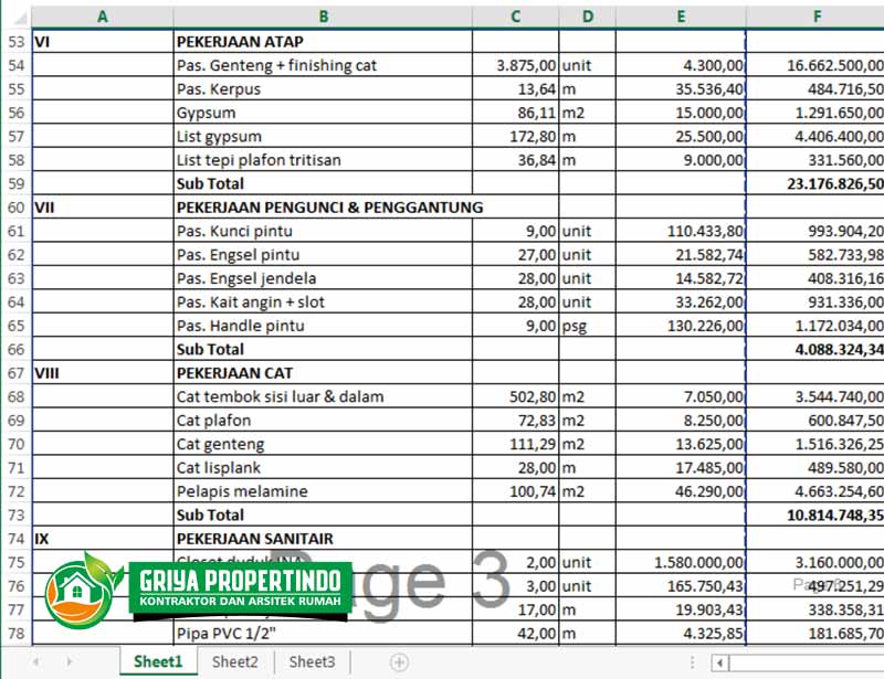 Detail Menghitung Rab Rumah Nomer 15