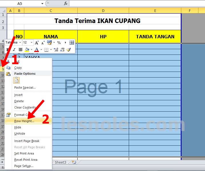 Detail Menjadikan Gambar Patokan Ukuran Table Excel Nomer 30