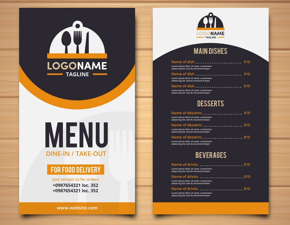 Detail Menu Design Template Nomer 4