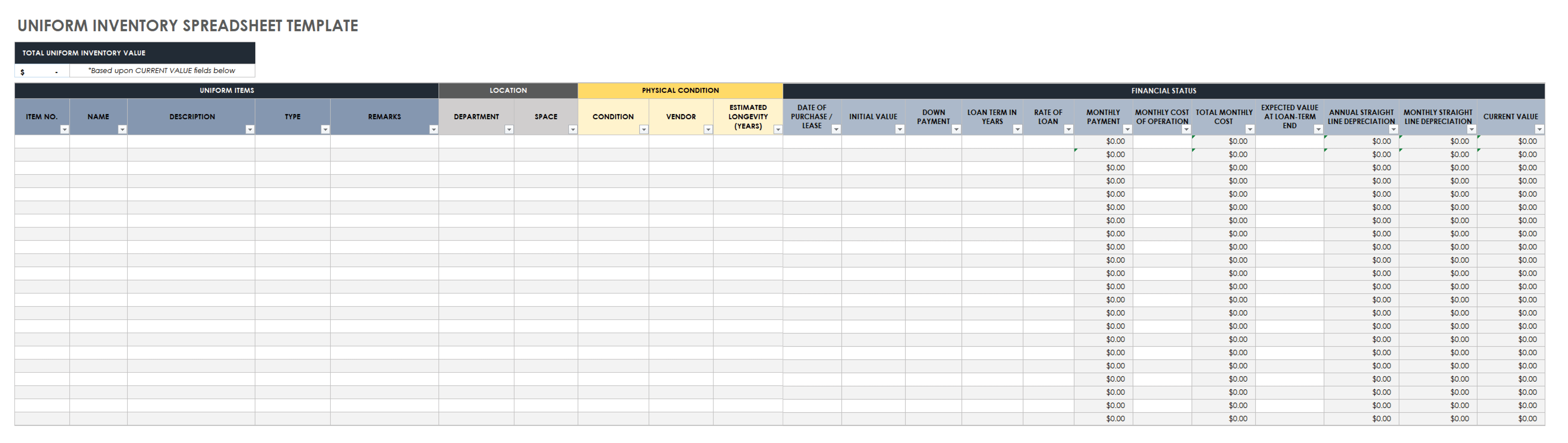 Detail Merchandise Spreadsheet Template Nomer 15