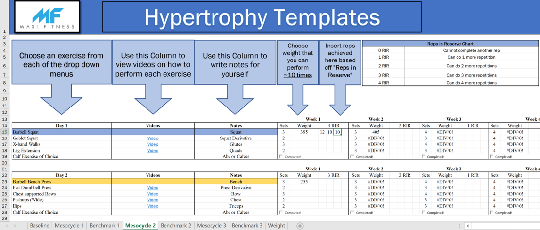 Detail Mesocycle Template Excel Nomer 15