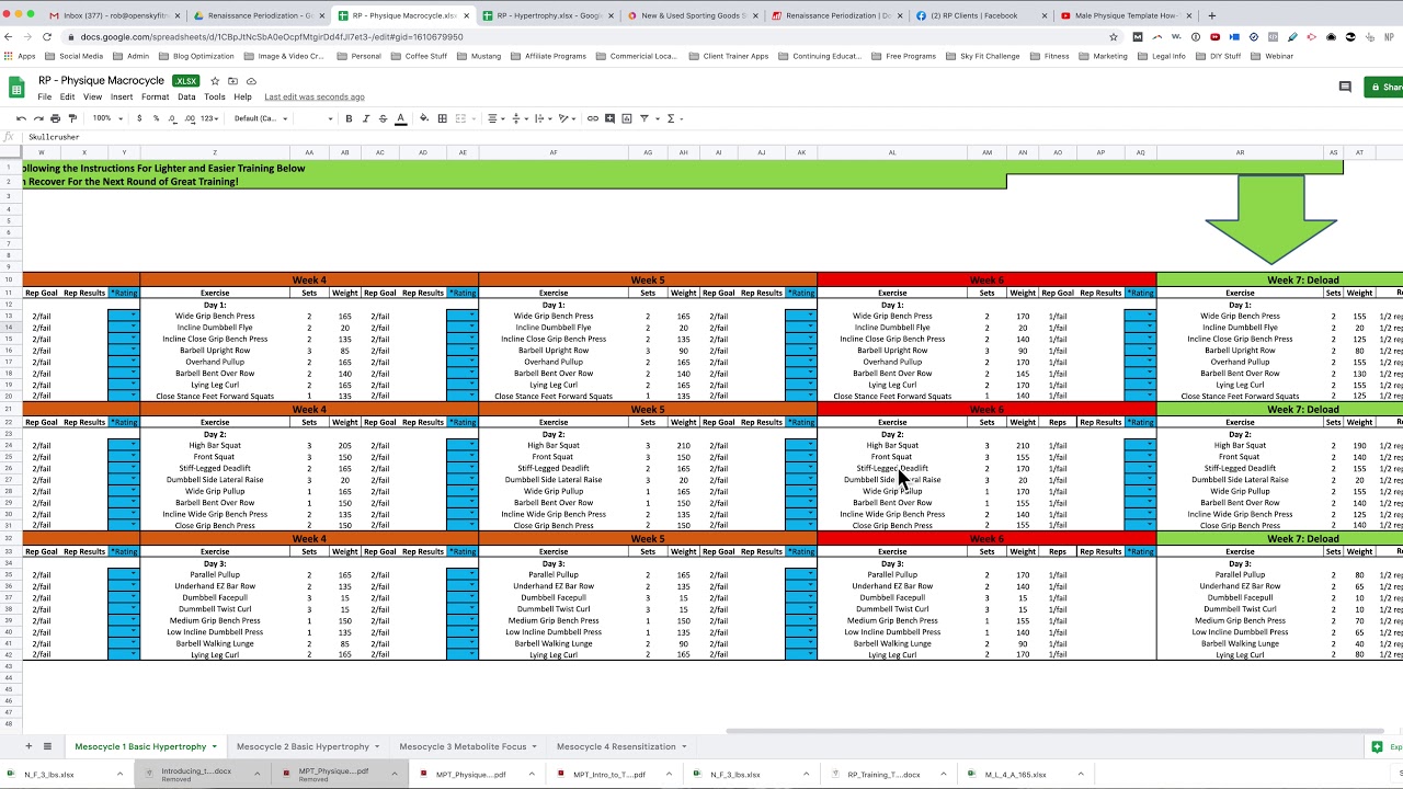 Detail Mesocycle Template Excel Nomer 4