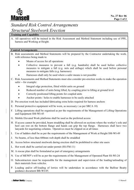 Detail Method Statement For Working At Height Template Nomer 38