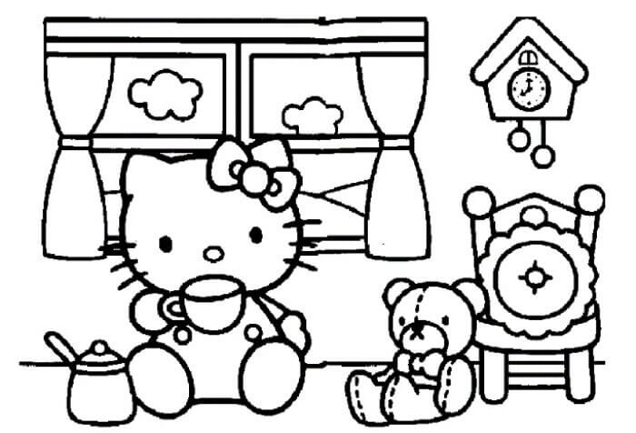 Detail Mewarnai Gambar Hello Kitty Nomer 10