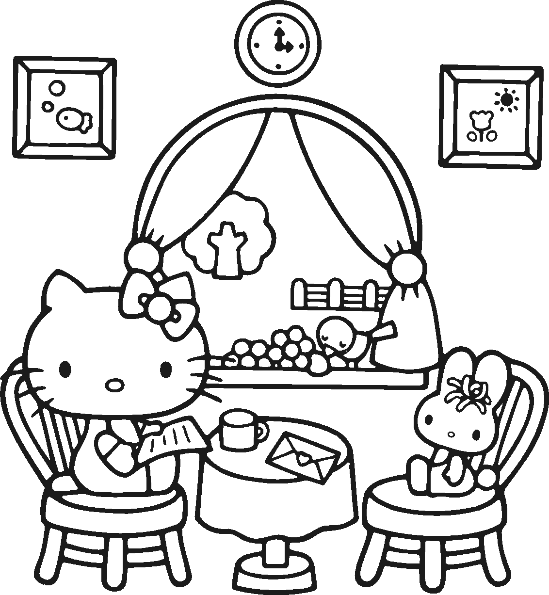 Detail mewarnai gambar hello kitty kartun koleksi nomer 33