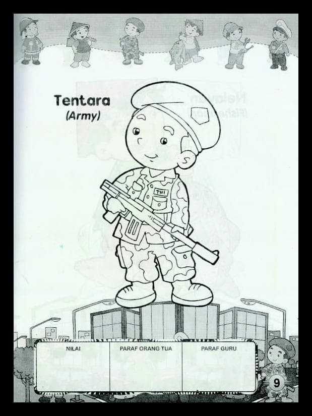 Detail Mewarnai Gambar Tentarauntuk Anak Paud Nomer 14