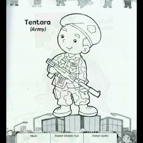 Detail Mewarnai Gambar Tentarauntuk Anak Paud Nomer 2