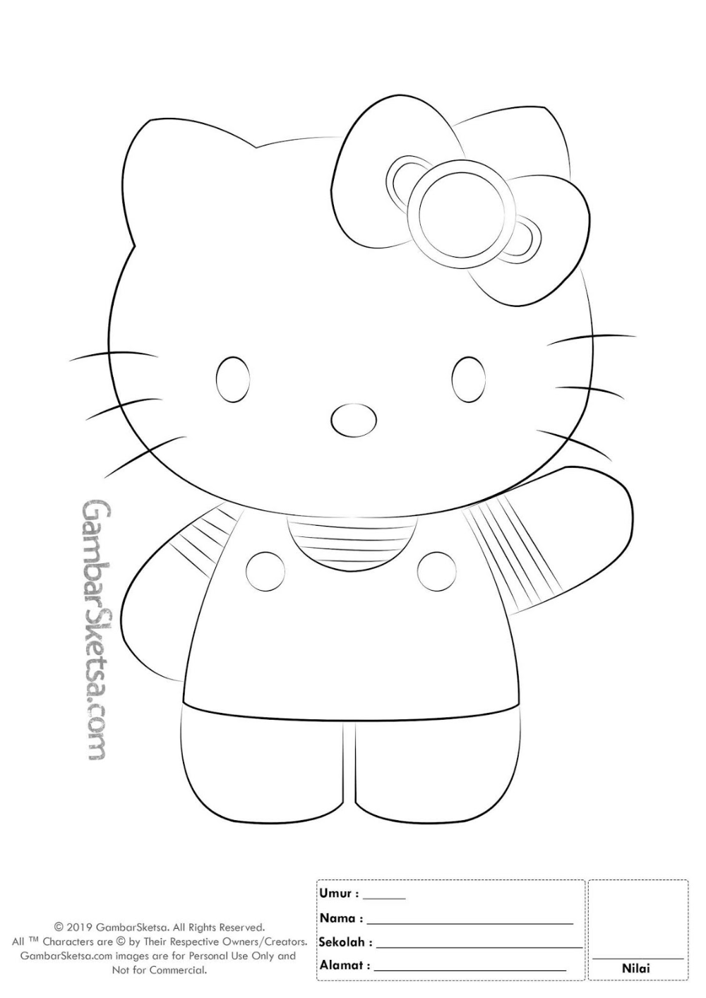 Detail Mewarnai Gambar Ulang Tahun Tema Hello Kitty Nomer 10