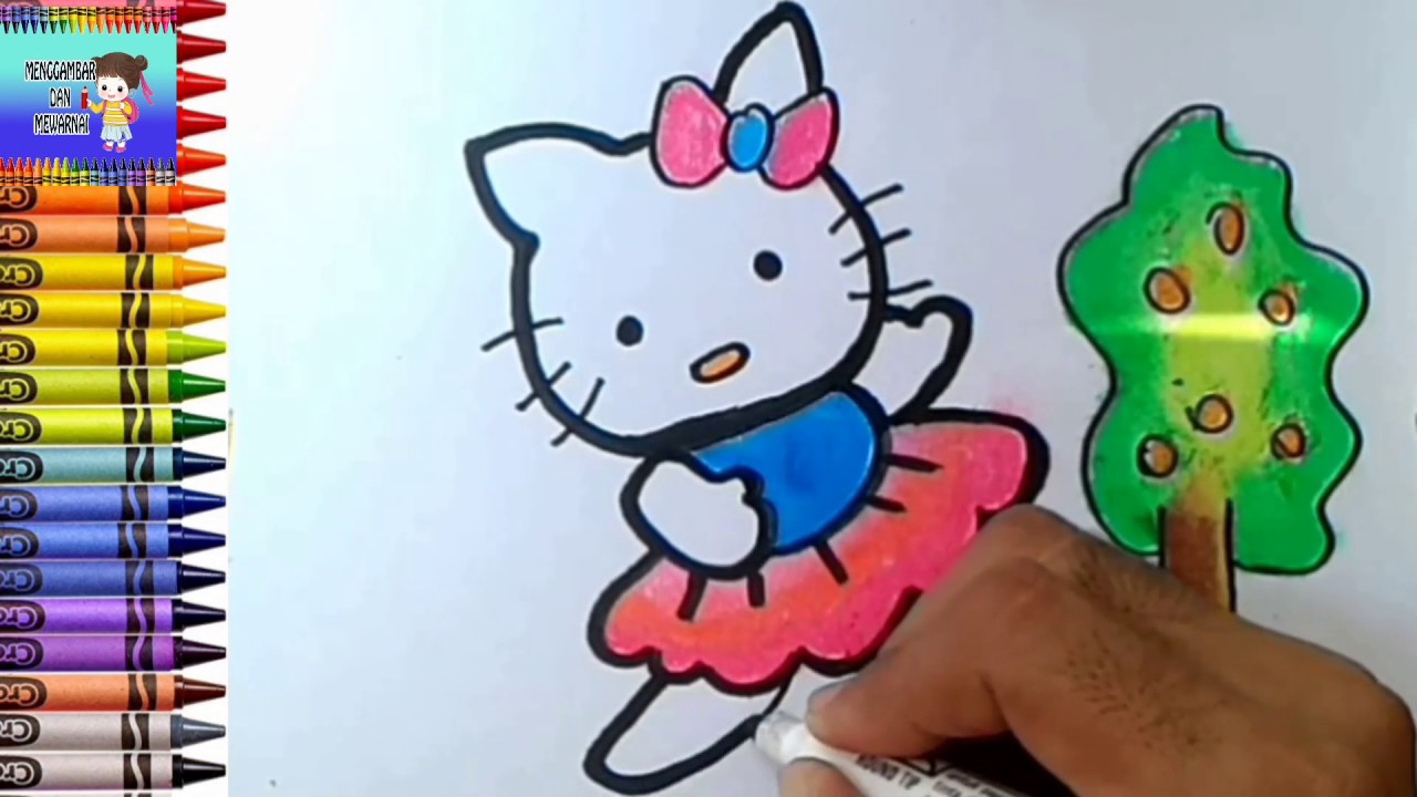 Detail Mewarnai Hello Kitty Dengan Crayon Nomer 3