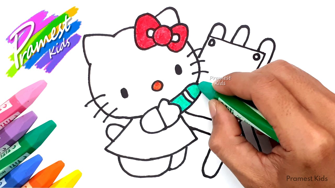 Detail Mewarnai Hello Kitty Dengan Crayon Nomer 5