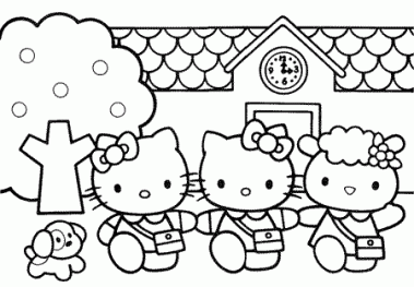 Detail Mewarnai Kartun Hello Kitty Nomer 17