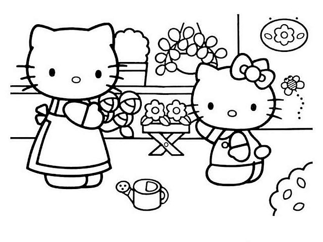Detail Mewarnai Kartun Hello Kitty Nomer 26