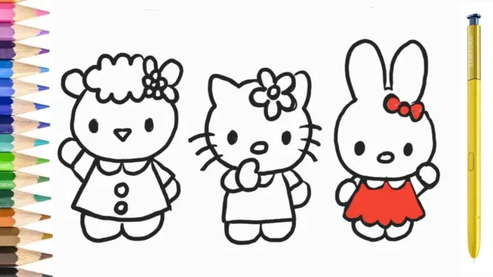 Detail Mewarnai Kartun Hello Kitty Nomer 31