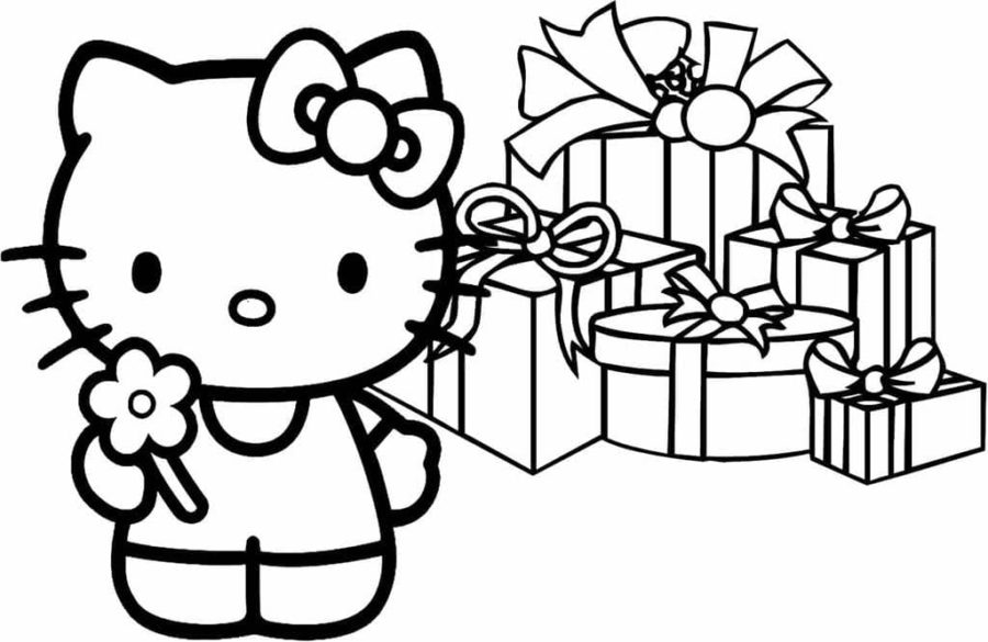 Detail Mewarnai Kartun Hello Kitty Nomer 36