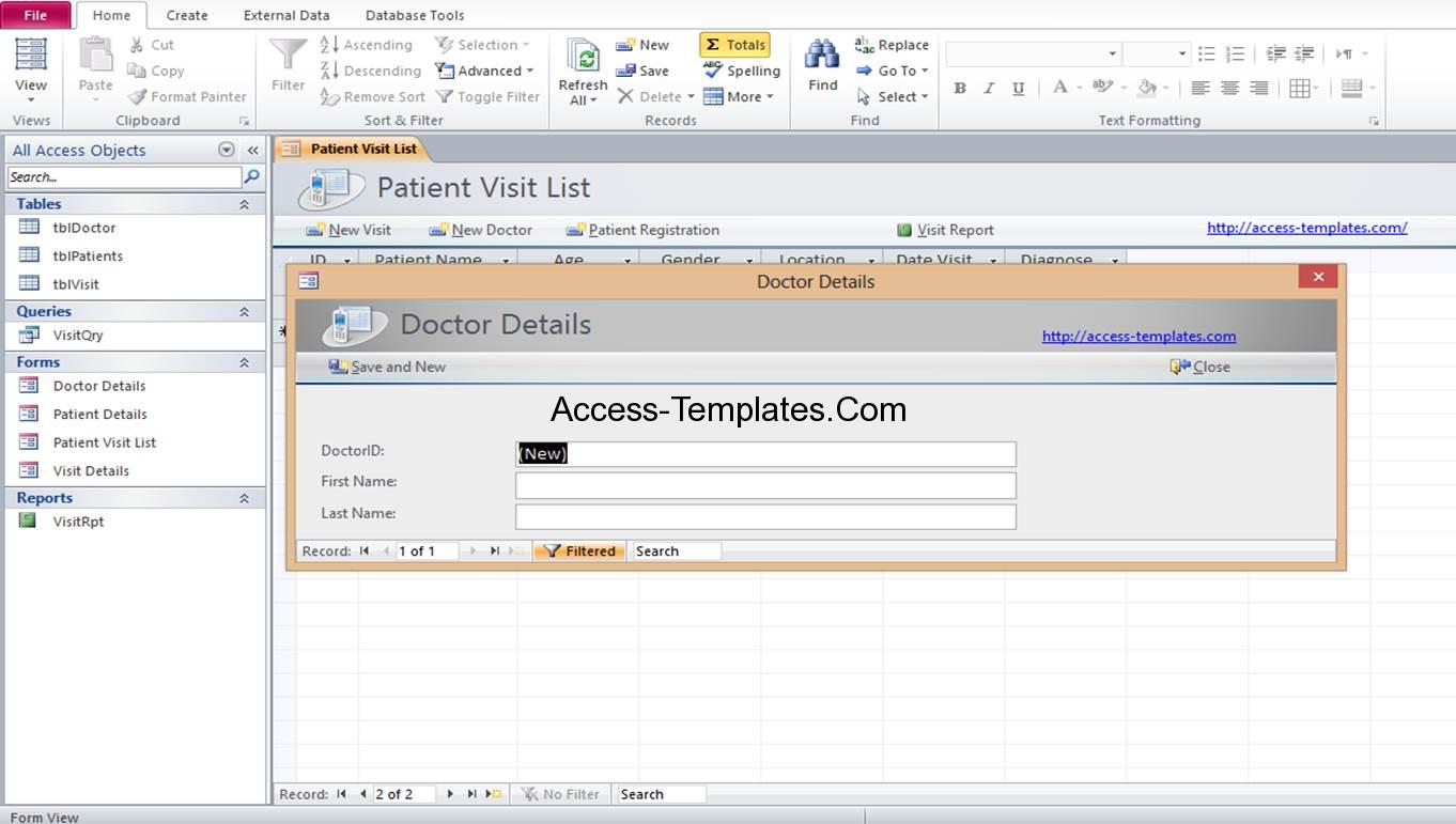 Detail Microsoft Access Patient Database Template Nomer 16