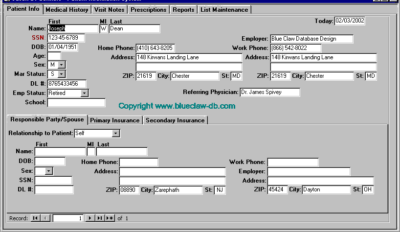 Detail Microsoft Access Patient Database Template Nomer 29