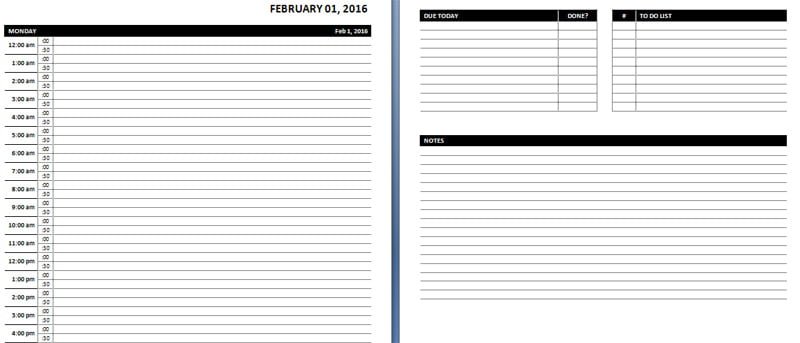 Detail Microsoft Word Daily Schedule Template Nomer 5