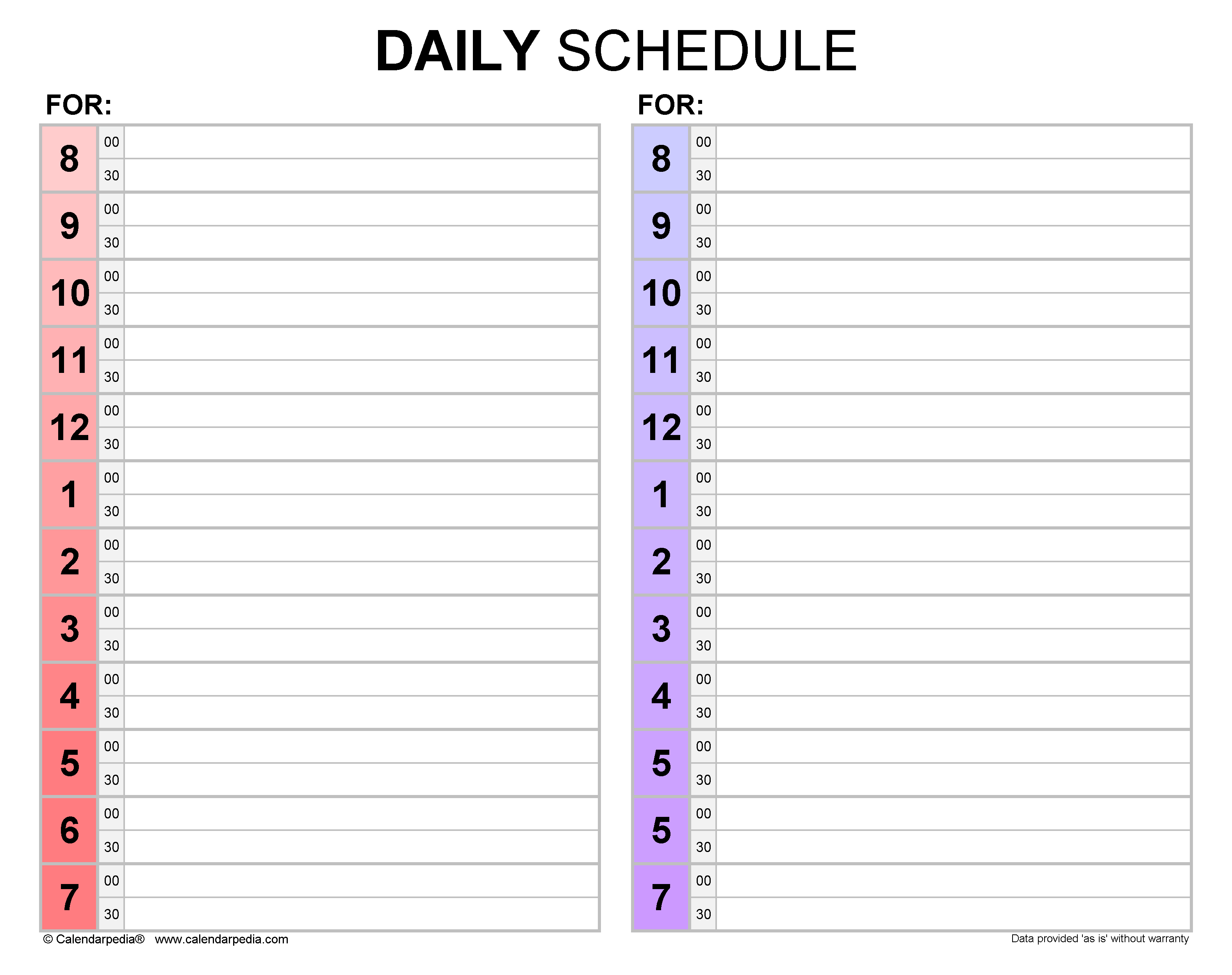 Detail Microsoft Word Daily Schedule Template Nomer 56