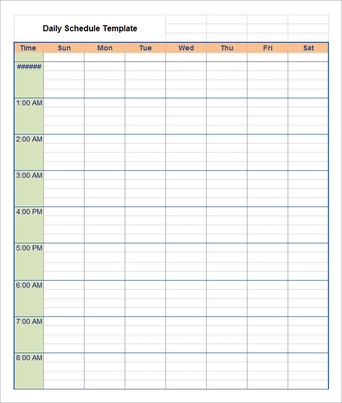 Detail Microsoft Word Daily Schedule Template Nomer 7