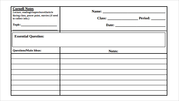 Detail Microsoft Word Notes Template Nomer 26
