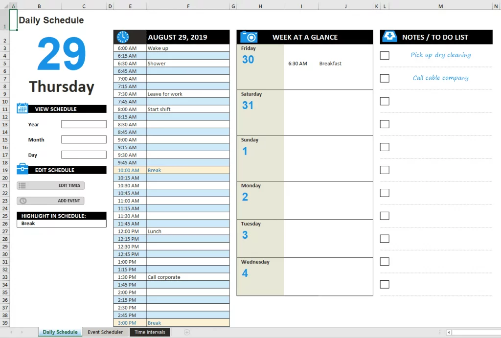 Detail Microsoft Word Schedule Template Nomer 45