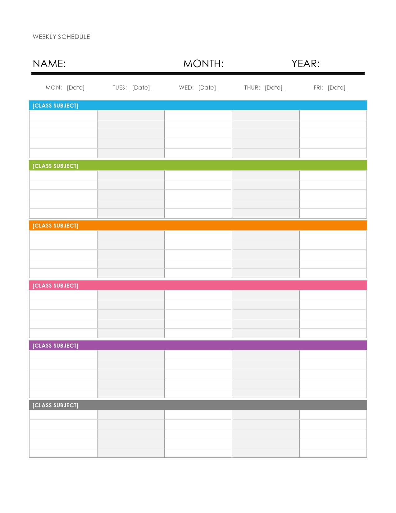 Detail Microsoft Word Schedule Template Nomer 7