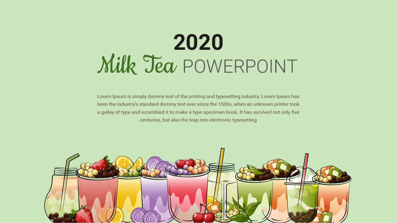 Detail Milk Tea Powerpoint Template Nomer 5