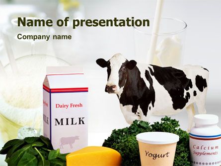 Detail Milk Themed Powerpoint Template Nomer 23