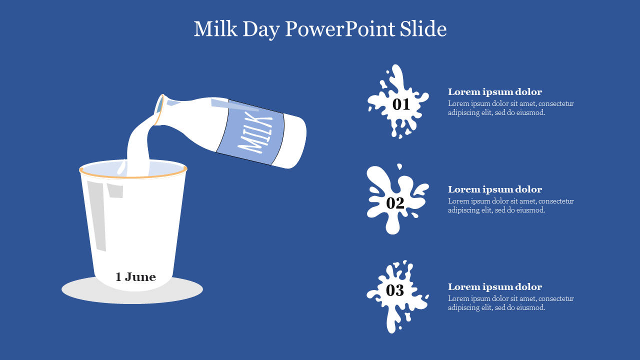 Detail Milk Themed Powerpoint Template Nomer 6