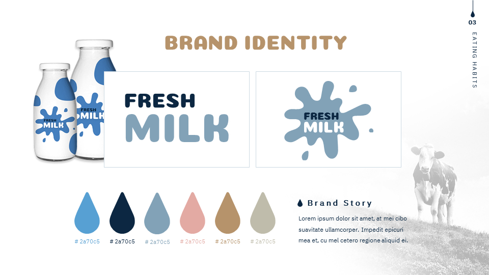 Detail Milk Themed Powerpoint Template Nomer 9