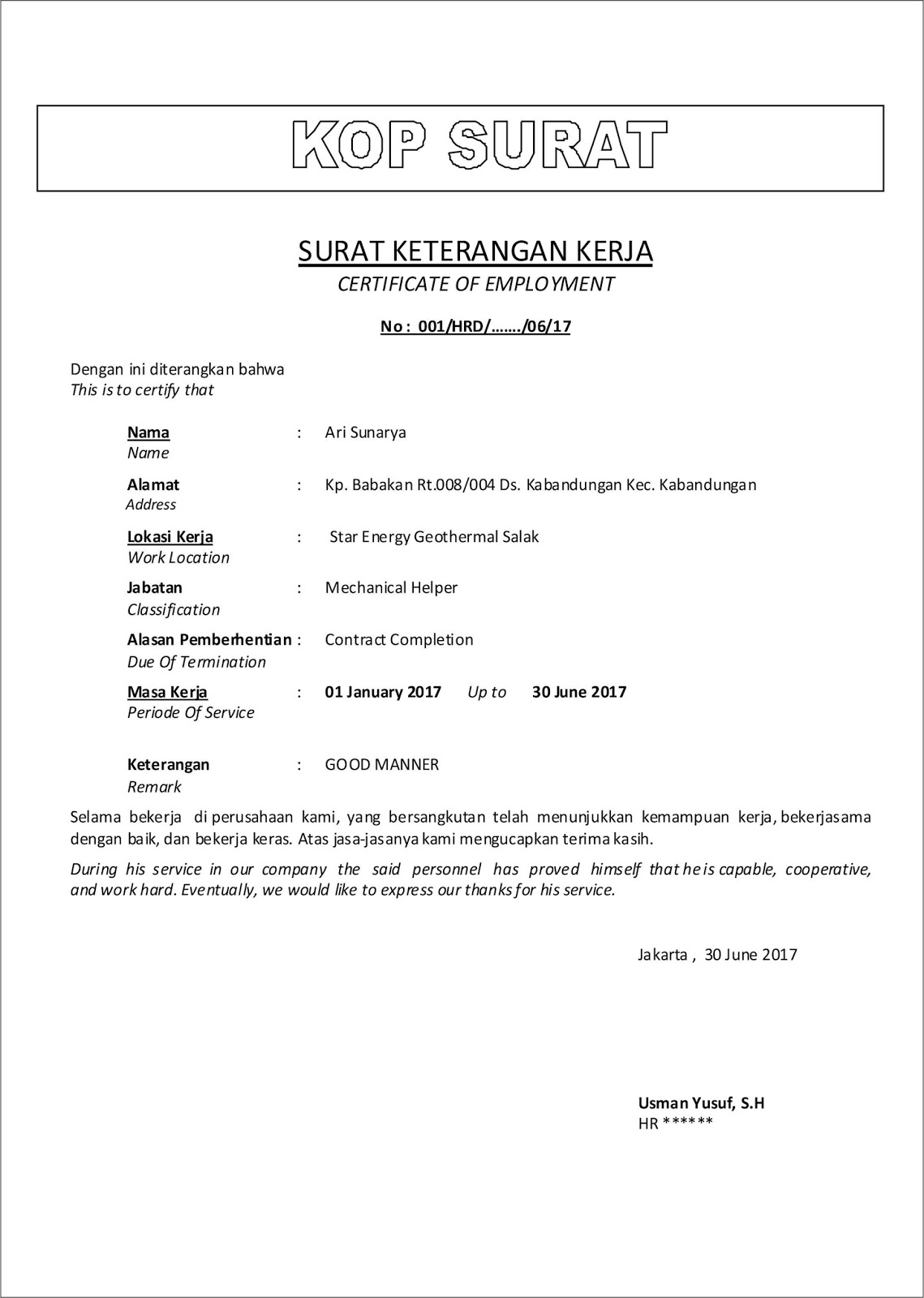 Detail Minimal Dapat Surat Pengalaman Kerja Nomer 2