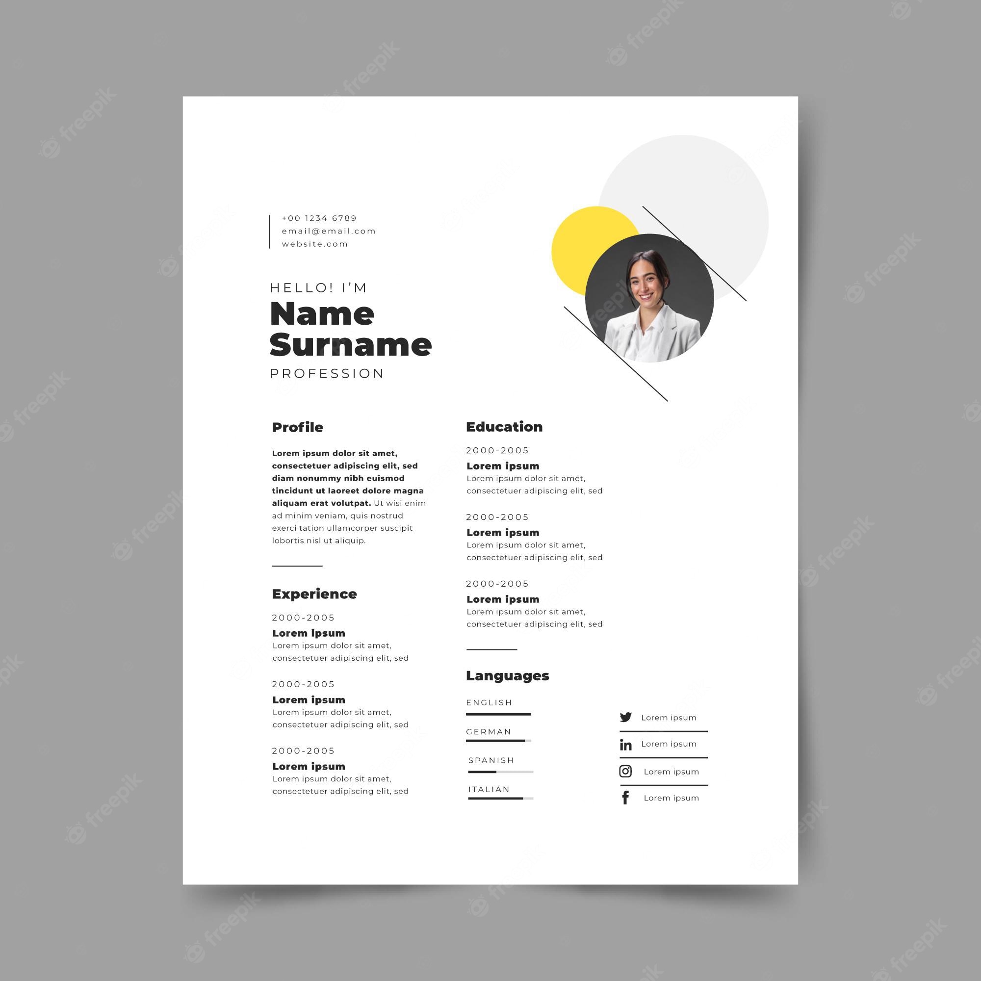 Detail Minimalist Cv Template Free Nomer 10