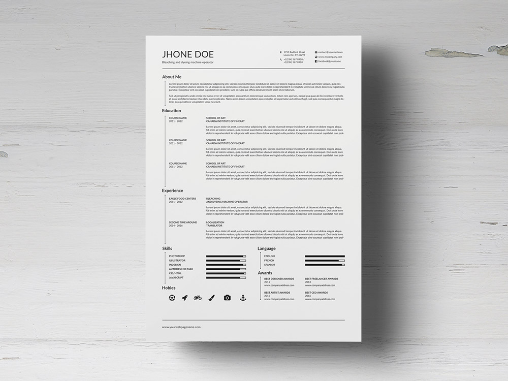 Detail Minimalist Cv Template Free Nomer 11