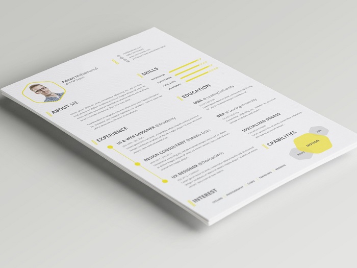 Detail Minimalist Cv Template Free Nomer 12